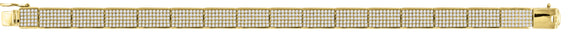 925 Sterling Silver Yellow-Tone Unisex Micropave Cubic Zirconia Cuban Link Bracelet