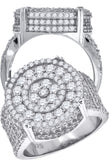 925 Sterling Silver Mens Cubic-Zirconia Round Head Fashion Ring Size 6