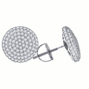 925 Sterling Silver Womens Cubic Zirconia Round Stud Earrings