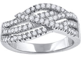 925 Sterling Silver Womens Cubic-Zirconia Twisted Fashion Ring Size 9