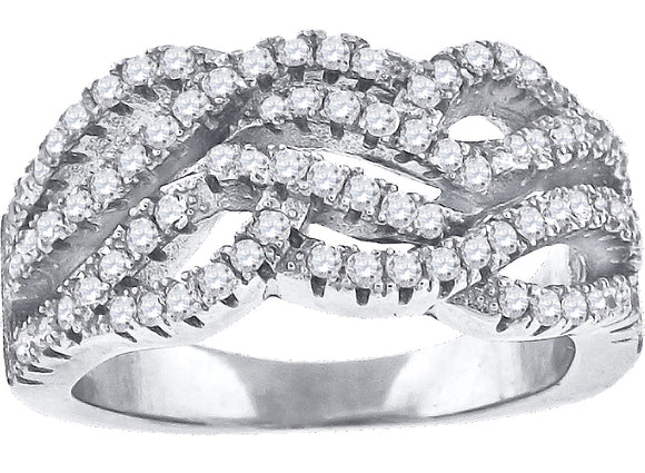 925 Sterling Silver Womens Cubic-Zirconia Infinity Fashion Ring Size 6