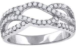 925 Sterling Silver Womens Cubic-Zirconia Fashion Ring Size 8
