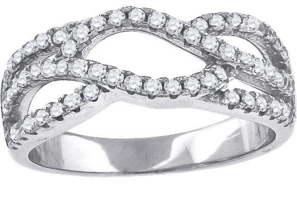 925 Sterling Silver Womens Cubic-Zirconia Fashion Ring Size 8