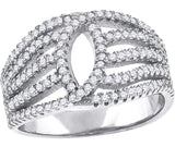 925 Sterling Silver Womens Cubic-Zirconia Fashion Ring Size 7