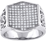 925 Sterling Silver Mens Cubic Zirconia Fashion Ring Size 10