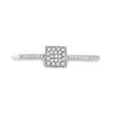 10kt White Gold Womens Round Diamond Square Cluster Ring 1/20 Cttw