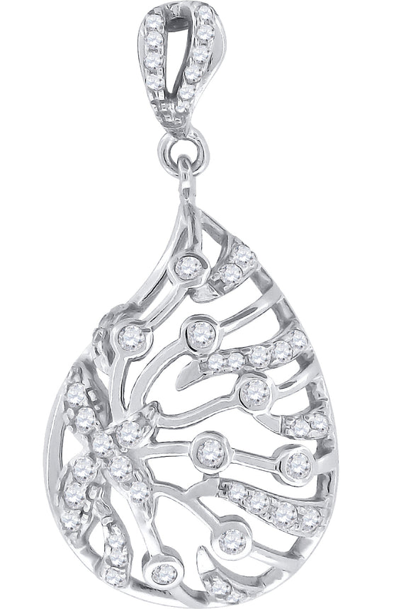 925 Sterling Silver Womens Cubic Zirconia Fashion Charm Pendant