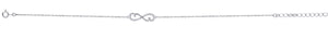 925 Sterling Silver Women Cubic Zirconia Rolo Link Infinity Bracelet