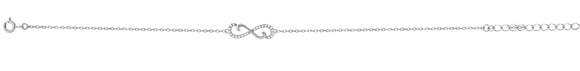 925 Sterling Silver Women Cubic Zirconia Rolo Link Infinity Bracelet