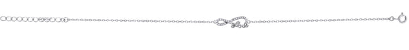 925 Sterling Silver Women Cubic Zirconia Rolo Link Infinity Love Bracelet