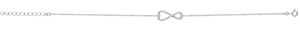 925 Sterling Silver Women Cubic Zirconia Rolo Link Infinity Love Bracelet