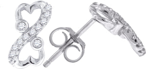 925 Sterling Silver Womens Cubic Zirconia Infinity Stud Earrings