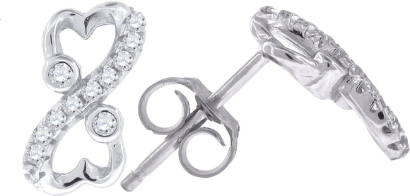 925 Sterling Silver Womens Cubic Zirconia Infinity Stud Earrings