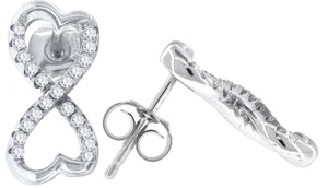925 Sterling Silver Womens Cubic Zirconia Infinity Stud Earrings