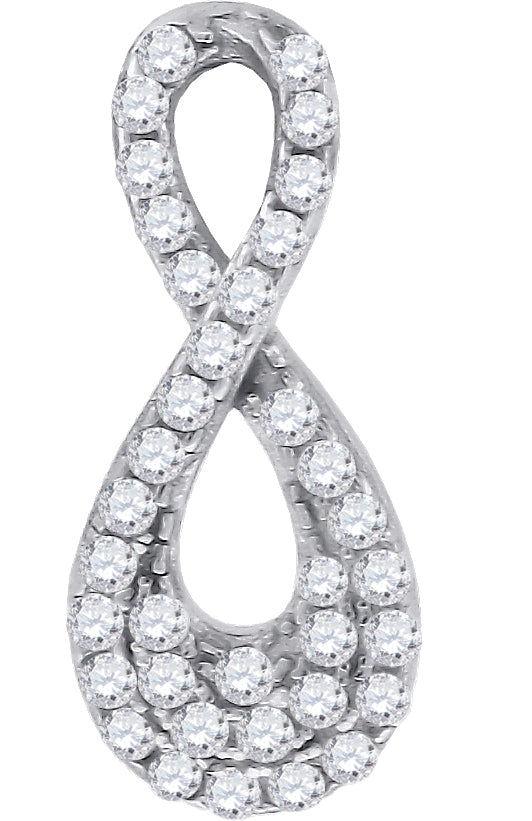 925 Sterling Silver Womens Cubic Zirconia Infinity Charm Pendant