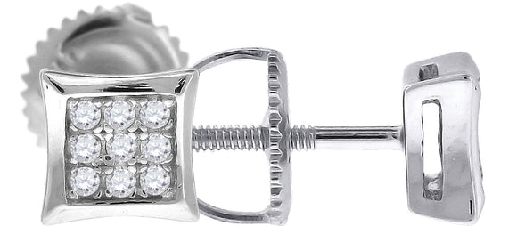 925 Sterling Silver Unisex Cubic Zirconia Kite Stud Earrings