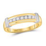 10kt Yellow Gold His Hers Round Diamond Square Matching Wedding Set 5/8 Cttw