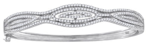 925 Sterling Silver Women Micropave Cubic Zirconia Fashion Bangle