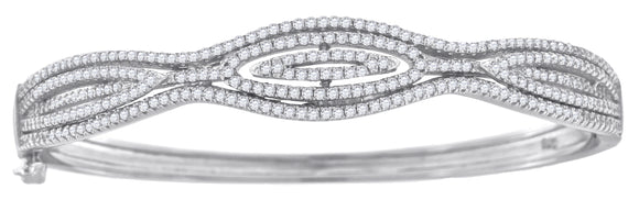925 Sterling Silver Women Micropave Cubic Zirconia Fashion Bangle