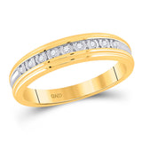 10kt Yellow Gold His Hers Round Diamond Cluster Matching Wedding Set 1/3 Cttw