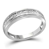 10kt White Gold His Hers Round Diamond Oval Matching Wedding Set 1/3 Cttw
