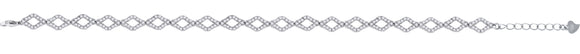 925 Sterling Silver Women Cubic Zirconia Fancy Link Kite Adjustable Bracelet