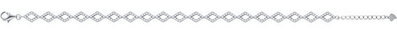 925 Sterling Silver Women Cubic Zirconia Fancy Link Kite Adjustable Bracelet