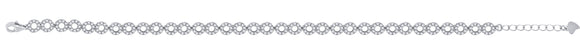 925 Sterling Silver Women Cubic Zirconia Fancy Link Infinity Adjustable Bracelet
