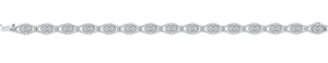 925 Sterling Silver Women Cubic Zirconia Link Heart Bracelet