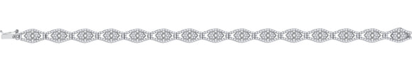 925 Sterling Silver Women Cubic Zirconia Link Heart Bracelet