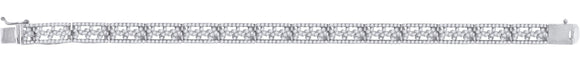 925 Sterling Silver Women Micropave Cubic Zirconia Link Bracelet