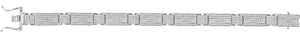 925 Sterling Silver Unisex Micropave Cubic Zirconia Link Bracelet
