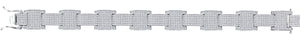 925 Sterling Silver Unisex Micropave Cubic Zirconia I-Link Bracelet