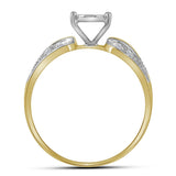 10kt Yellow Gold Womens Round Diamond Oval Cluster Ring 1/10 Cttw
