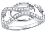 925 Sterling Silver Womens Cubic-Zirconia Infinity Fashion Ring Size 6