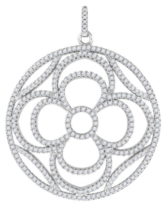 925 Sterling Silver Womens Cubic-Zirconia Nature Motif Charm Pendant