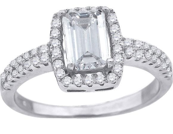 925 Sterling Silver Womens Cubic Zirconia Engagement Ring Size 7