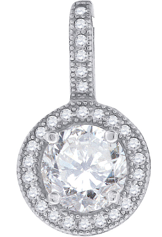 925 Sterling Silver Womens Cubic-Zirconia Charm Pendant