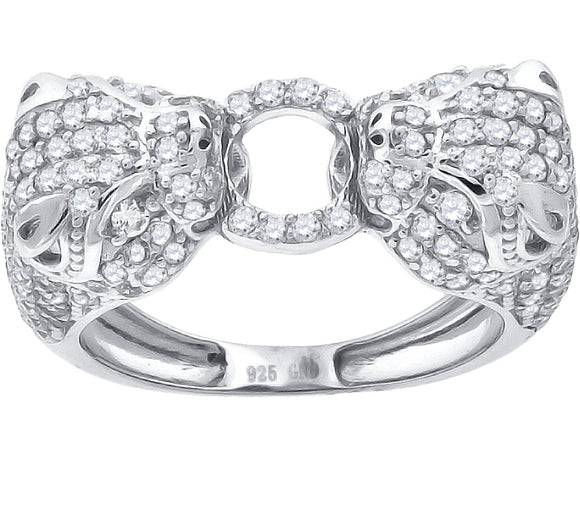 925 Sterling Silver Womens Cubic-Zirconia Bow Knot Fashion Ring Size 6
