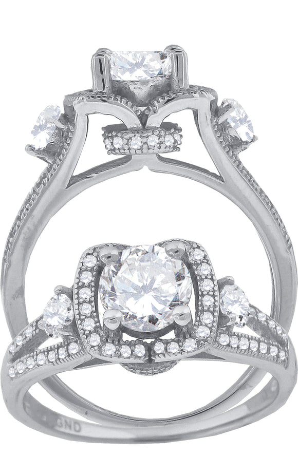 925 Sterling Silver Womens Cubic-Zirconia Fashion Ring Size 6