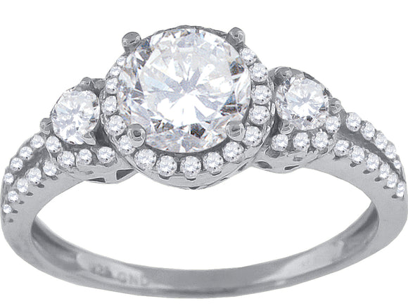 925 Sterling Silver Womens Cubic-Zirconia Fashion Engagement Ring Size 6