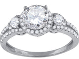 925 Sterling Silver Womens Cubic-Zirconia Fashion Engagement Ring Size 9