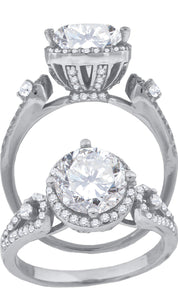 925 Sterling Silver Womens Cubic-Zirconia Fashion Engagement Ring Size 6