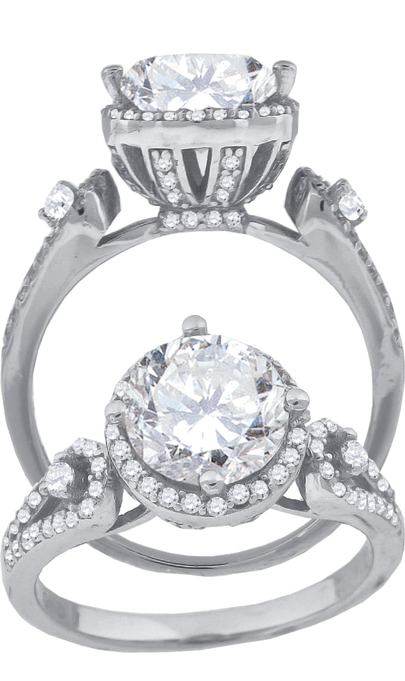 925 Sterling Silver Womens Cubic-Zirconia Fashion Engagement Ring Size 6