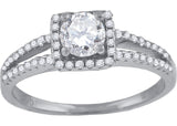925 Sterling Silver Womens Cubic-Zirconia Fashion Engagement Ring Size 6