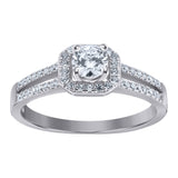 925 Sterling Silver Womens Cubic-Zirconia Fashion Engagement Ring Size 9
