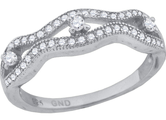 925 Sterling Silver Womens Cubic-Zirconia Fashion Ring Size 9