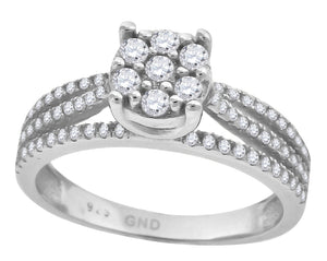 925 Sterling Silver Womens Cubic-Zirconia Fashion Engagement Ring Size 6