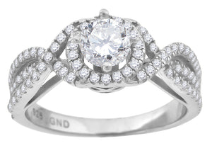 925 Sterling Silver Womens Cubic-Zirconia Fashion Engagement Ring Size 6