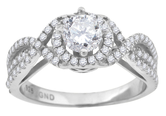 925 Sterling Silver Womens Cubic-Zirconia Fashion Engagement Ring Size 6